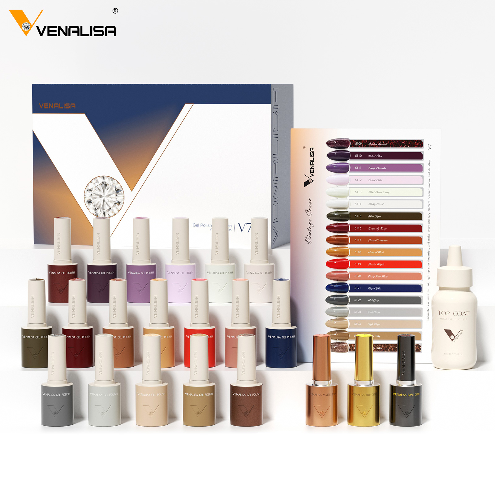 Vintage Collectible Bottles - VENALISA V7 Gel-Nagellack 18 Farben Herbst-Winter