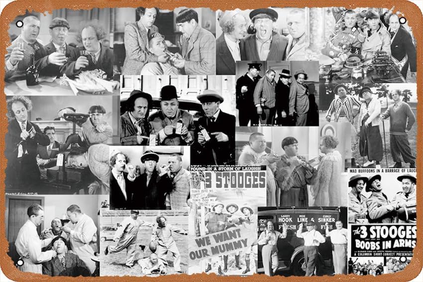 Vintage Collectible Posters - Die „Three Stooges“-Sammlung: Metall-Wanddekoration, lustiges Vintage-Plakat